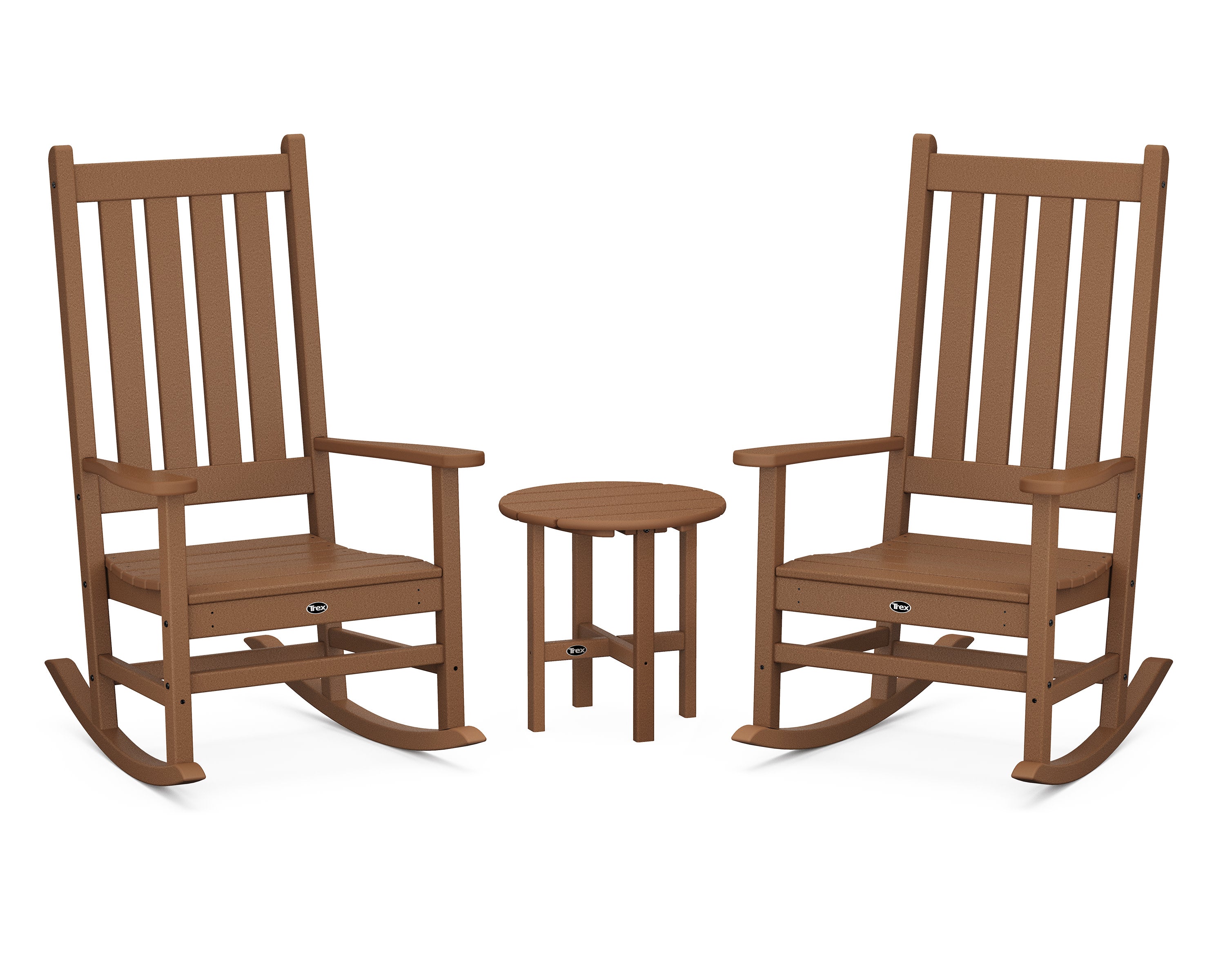 Cape Cod 3-Piece Porch Rocking Chair Set with Cape Cod Round 18" Side Table