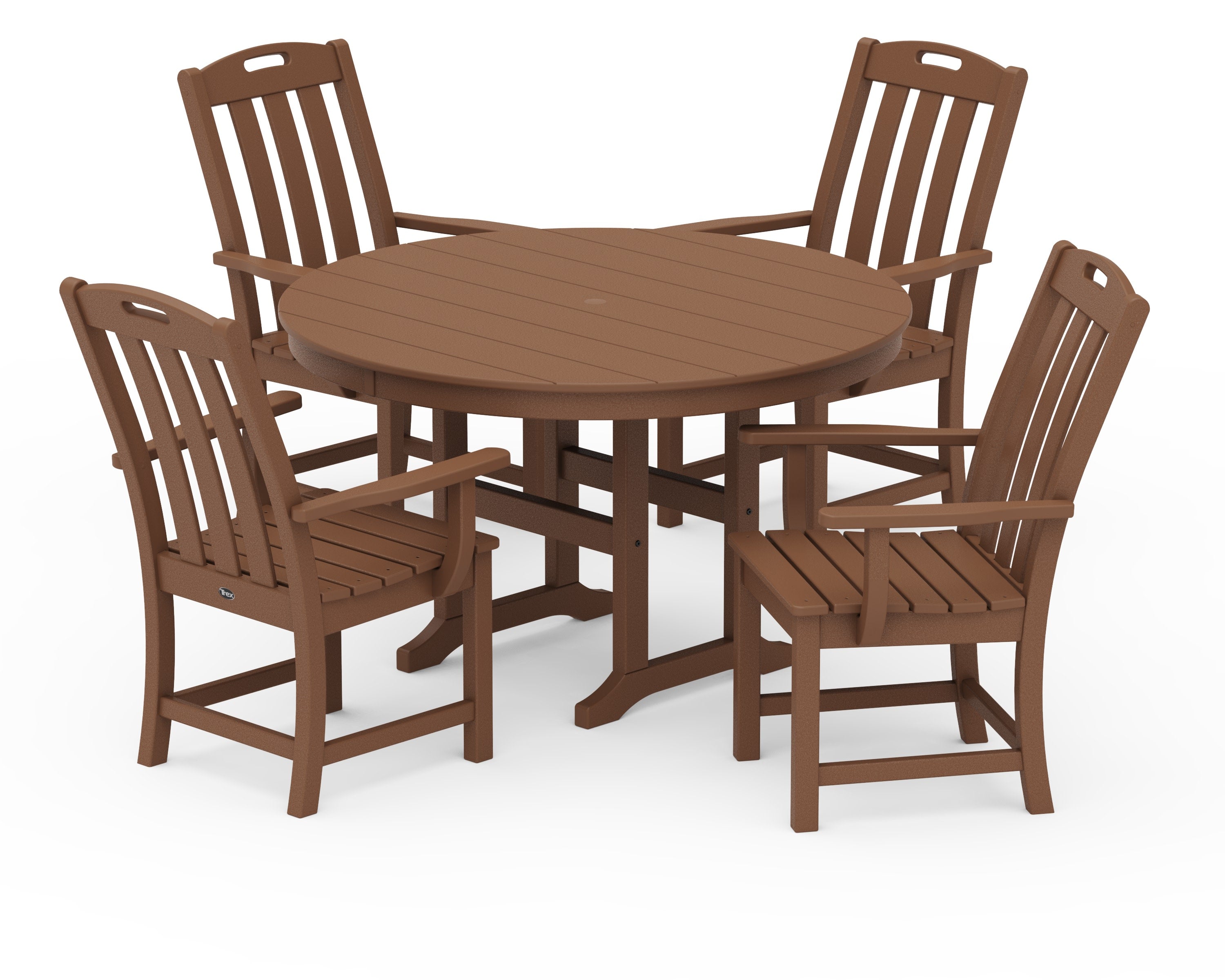 Yacht Club 5-Piece Round Arm Chair Dining Set