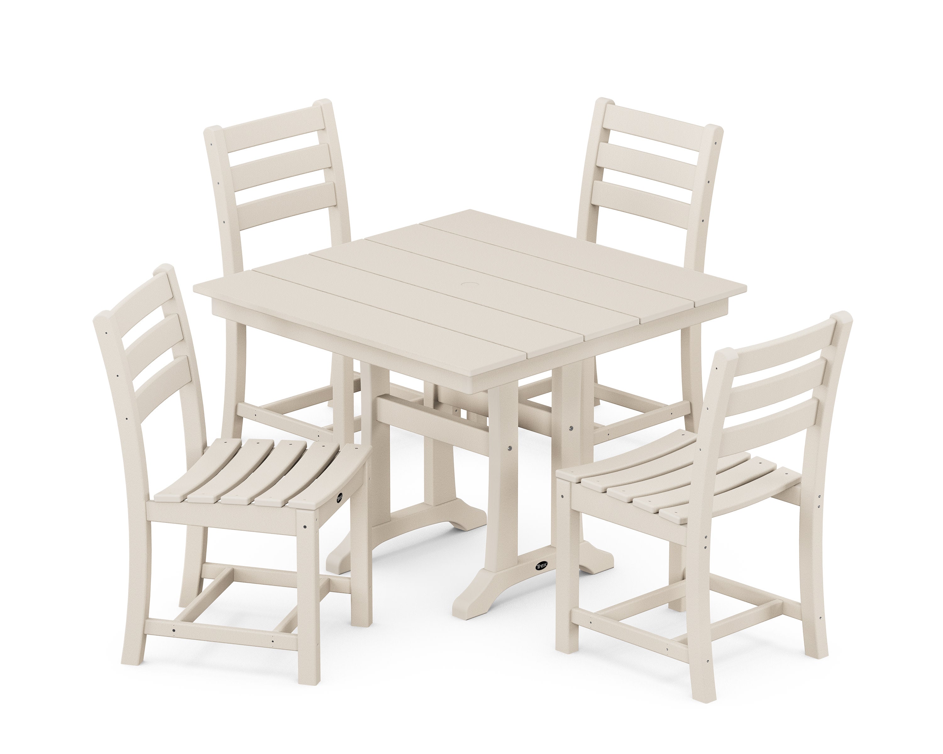 Monterey Bay 5-Piece Farmhouse Trestle Side Chair Dining Set