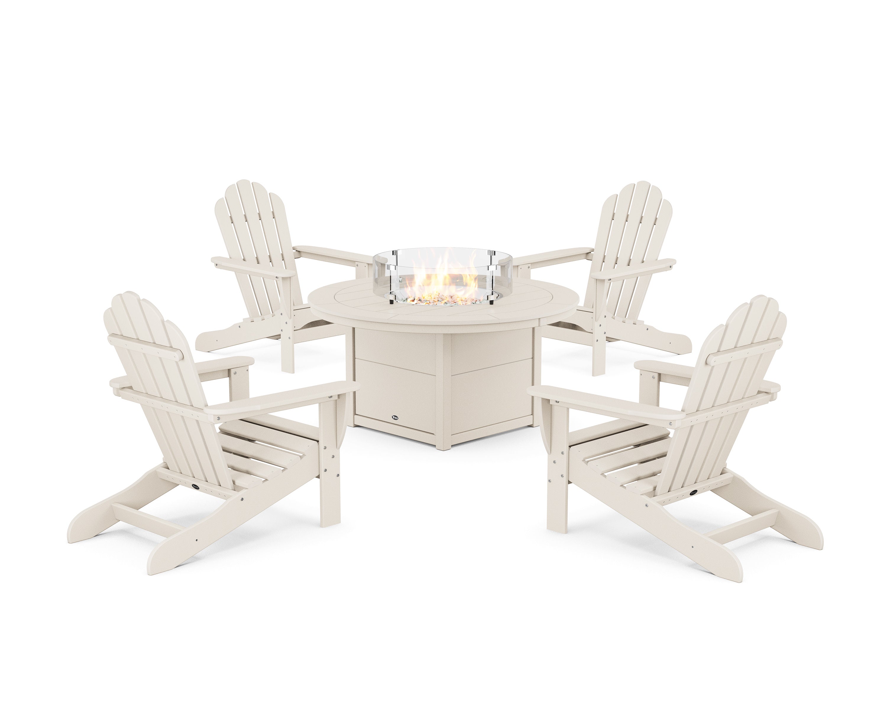5-Piece Monterey Bay Adirondack Conversation Set with Fire Pit Table