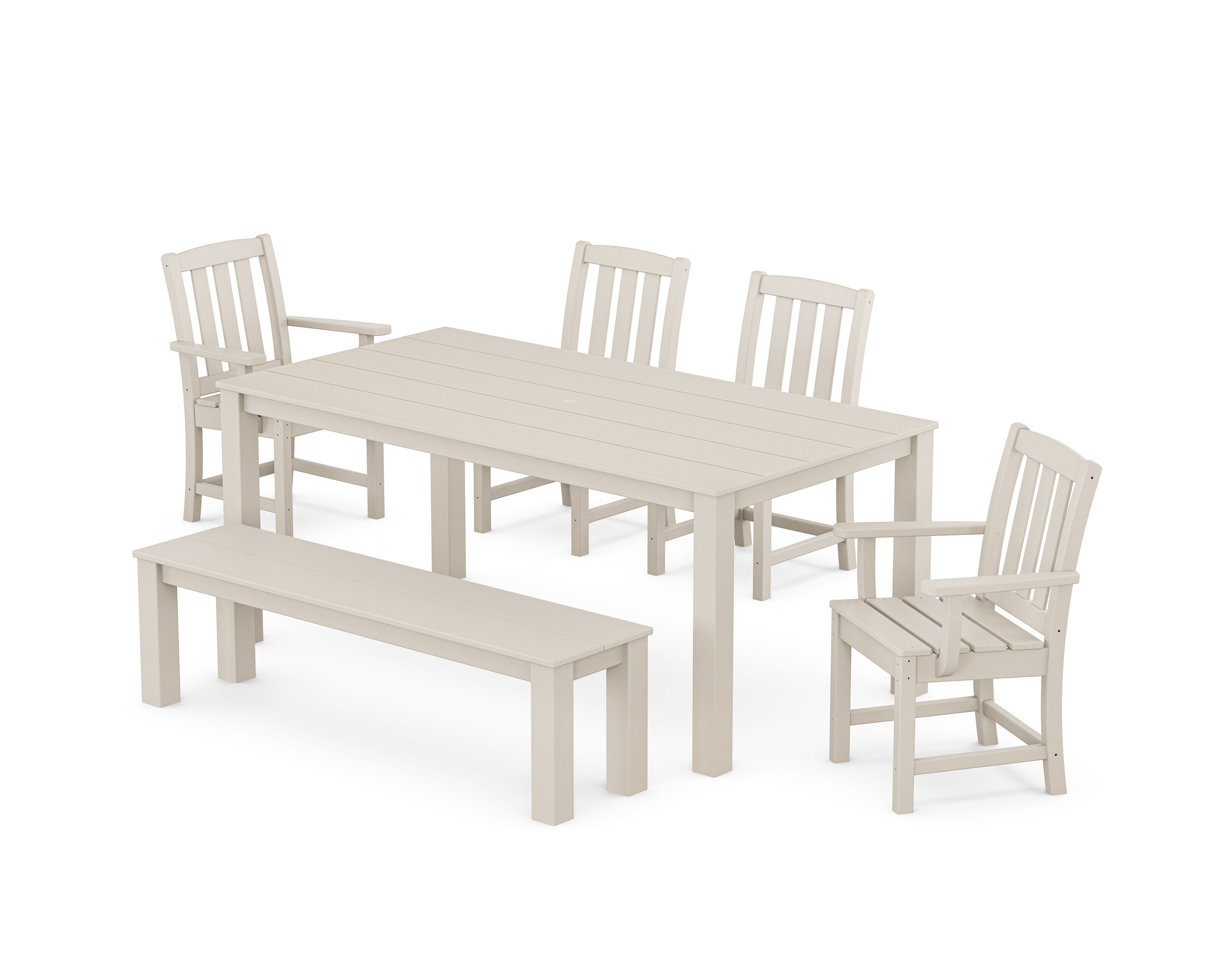 Cape Cod 6-Piece Parsons Dining Set with Bench