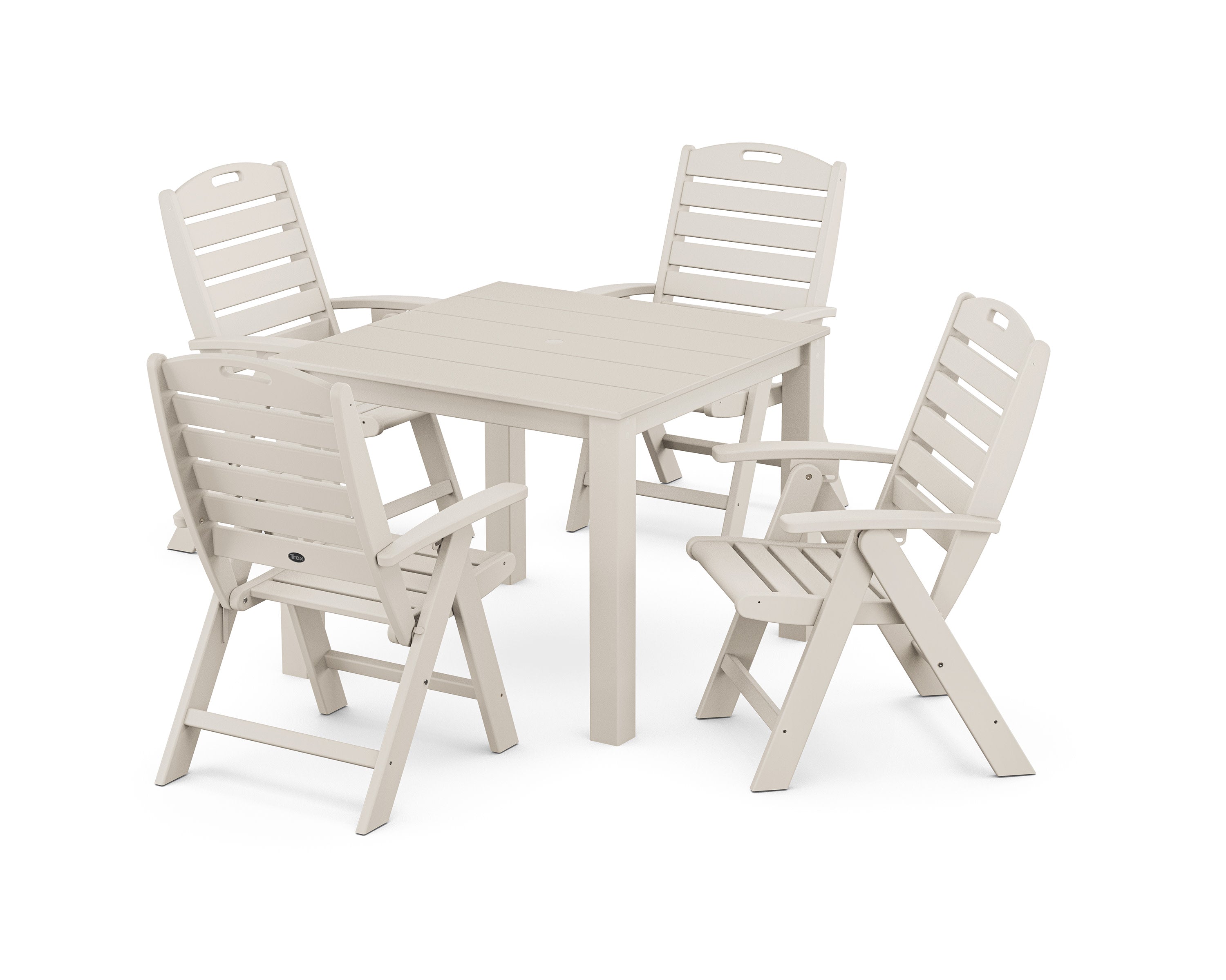 Yacht Club Highback Chair 5-Piece Parsons Dining Set