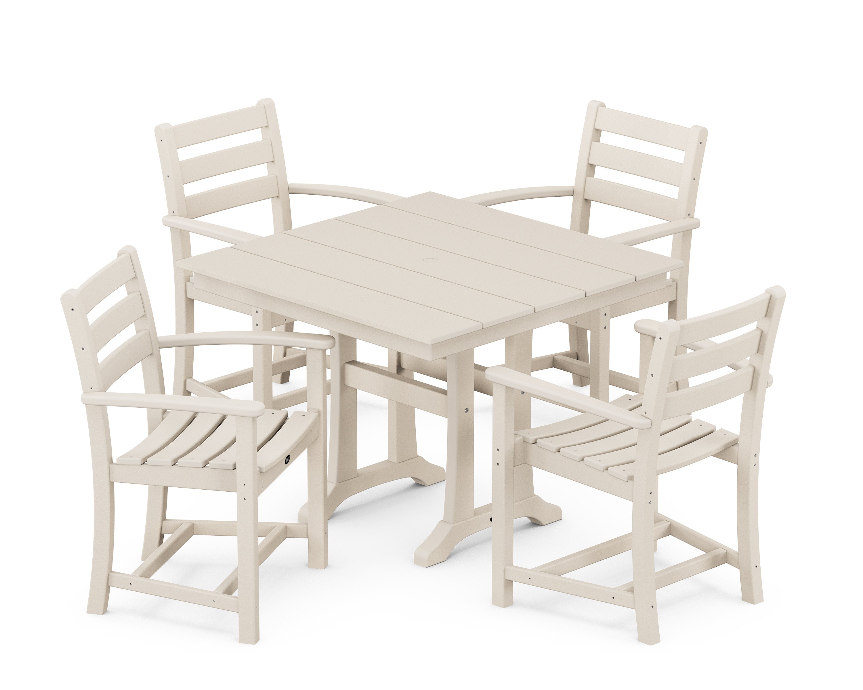 Monterey Bay 5-Piece Farmhouse Trestle Arm Chair Dining Set