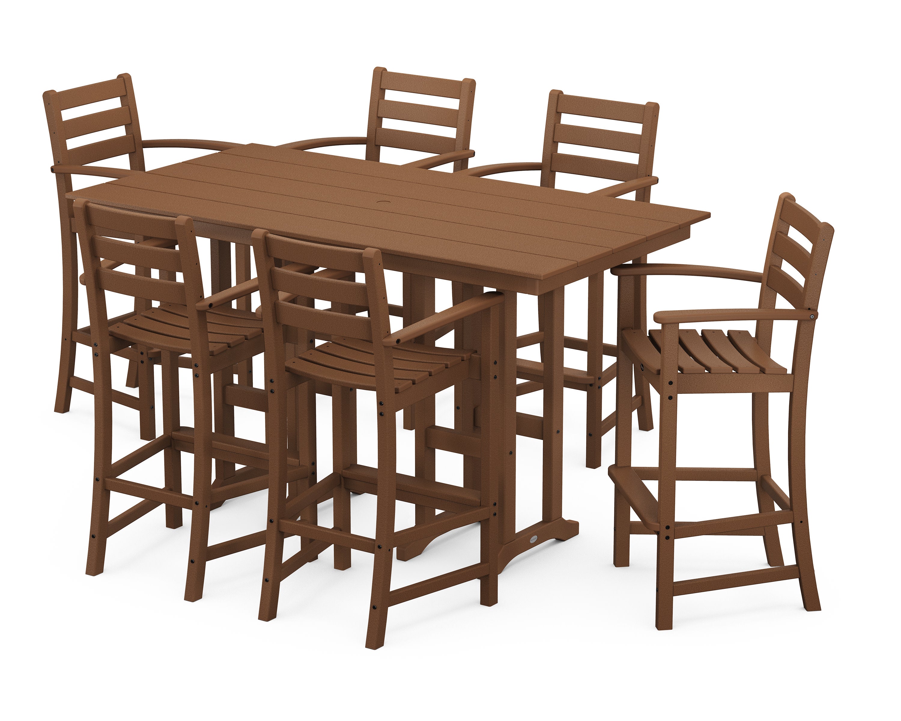 Monterey Bay 7-Piece Farmhouse Arm Chair Bar Set