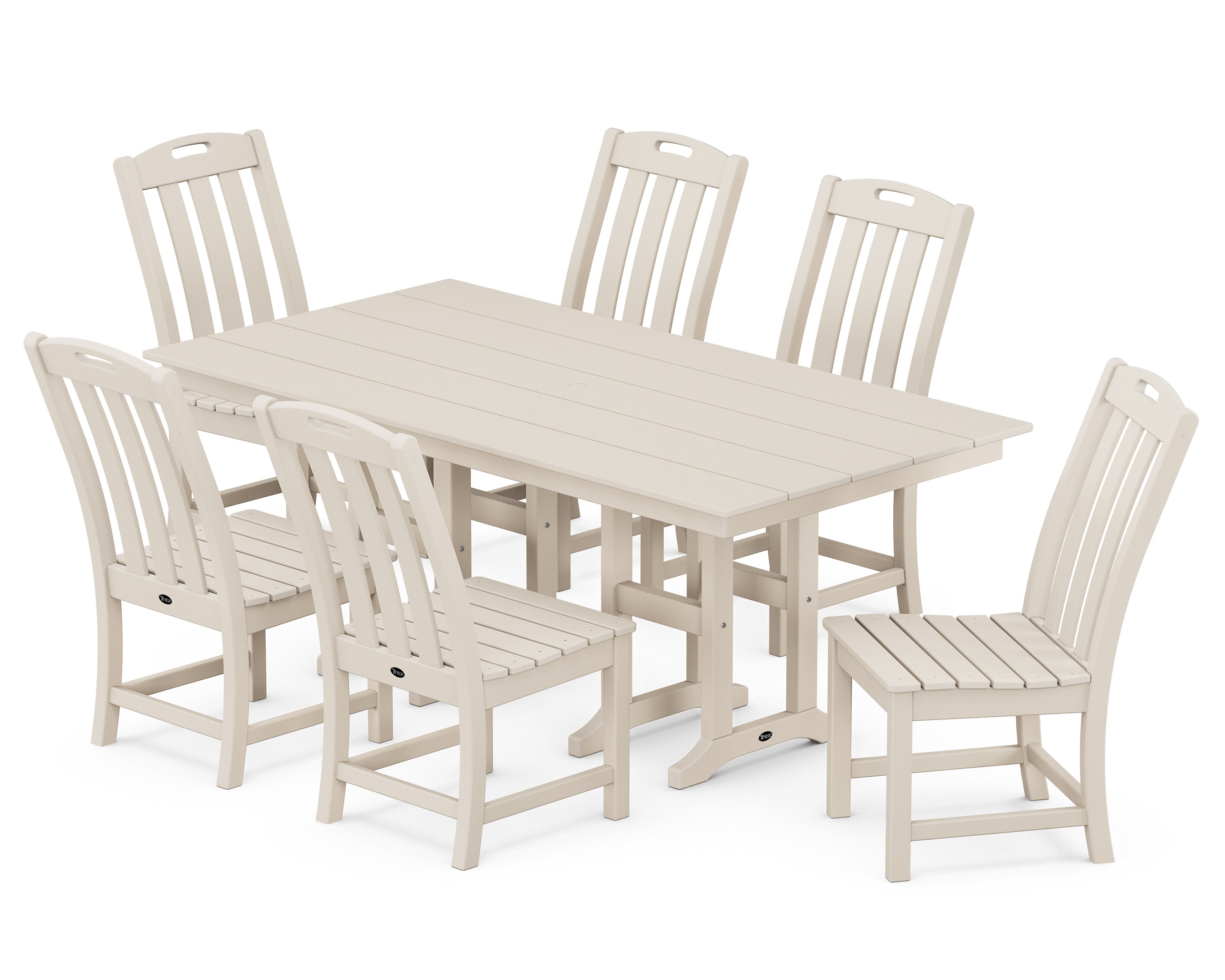Yacht Club 7-Piece Farmhouse Side Chair Dining Set
