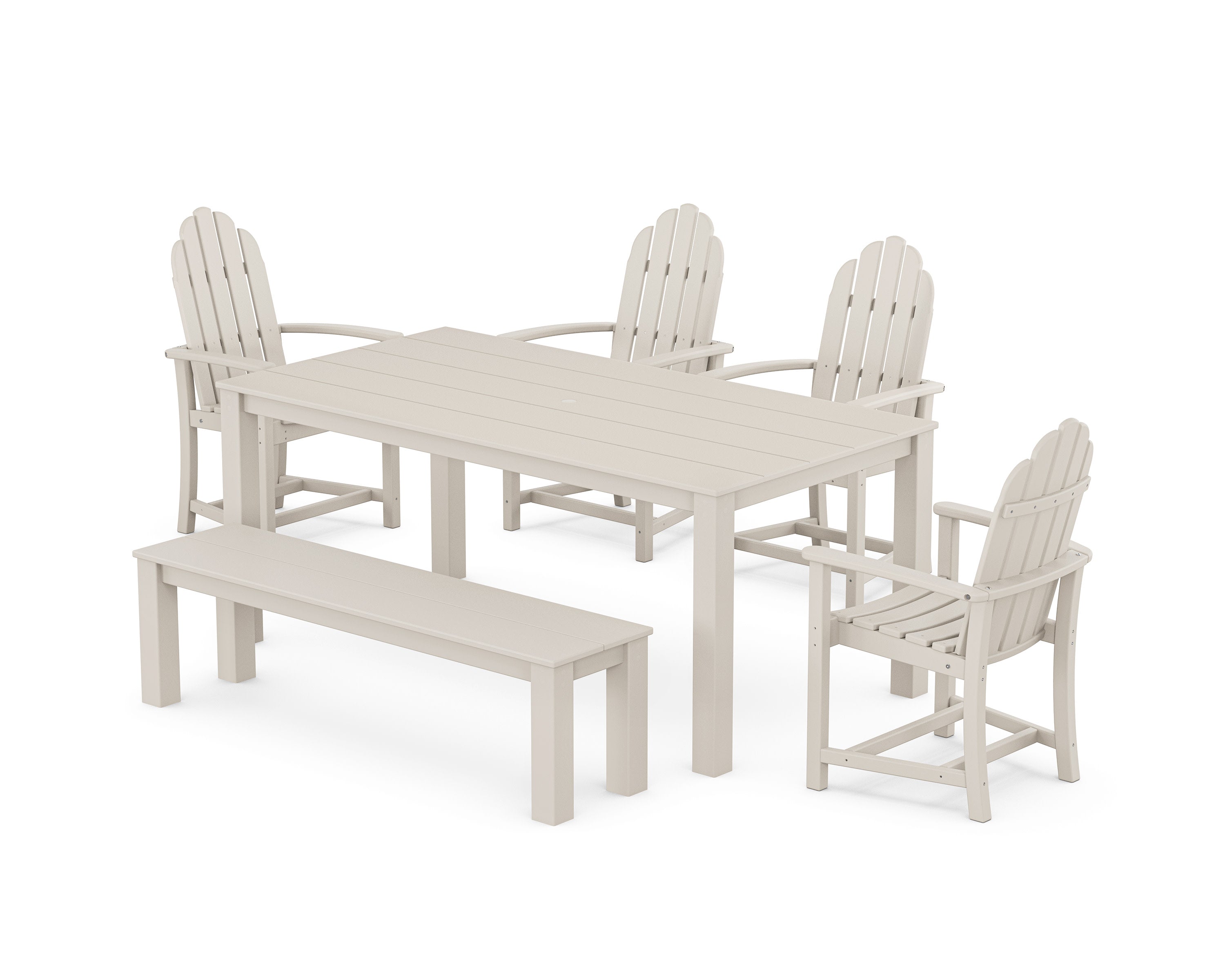 Cape Cod Adirondack 6-Piece Parsons Dining Set with Bench