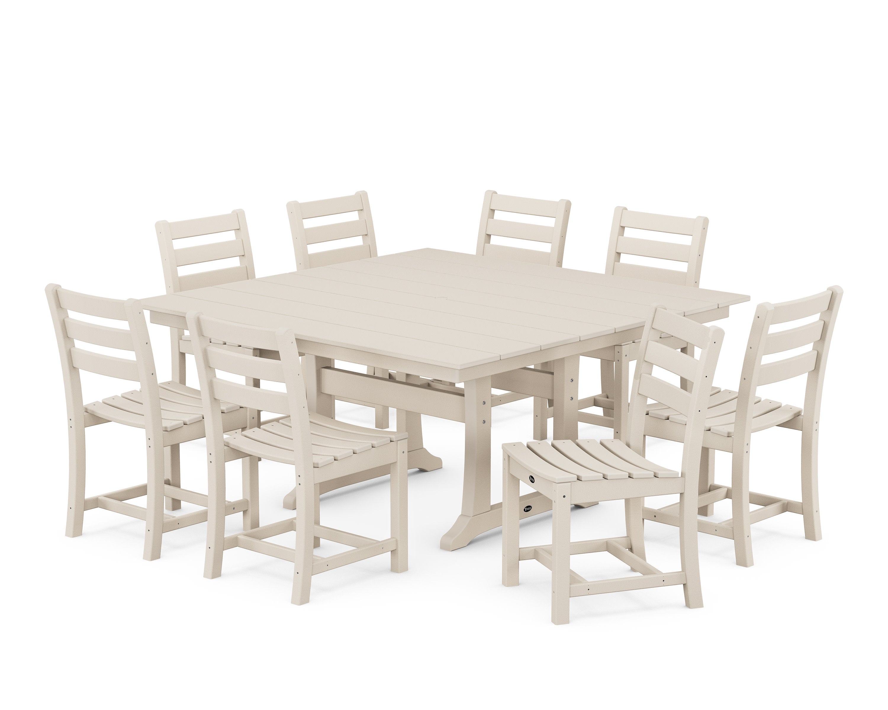 Monterey Bay 9-Piece Farmhouse Trestle Dining Set
