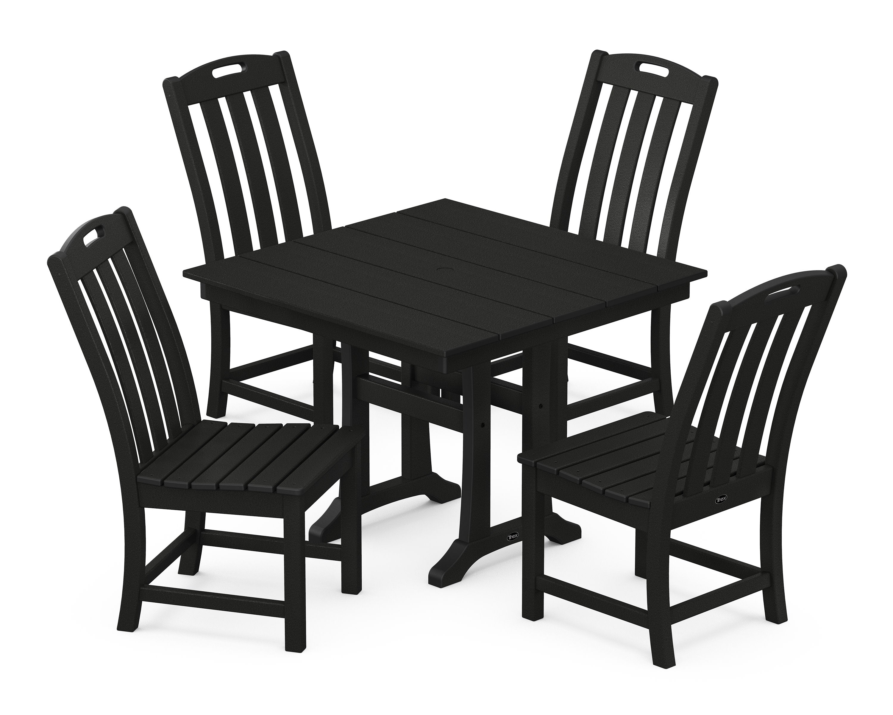 Yacht Club 5-Piece Farmhouse Trestle Side Chair Dining Set