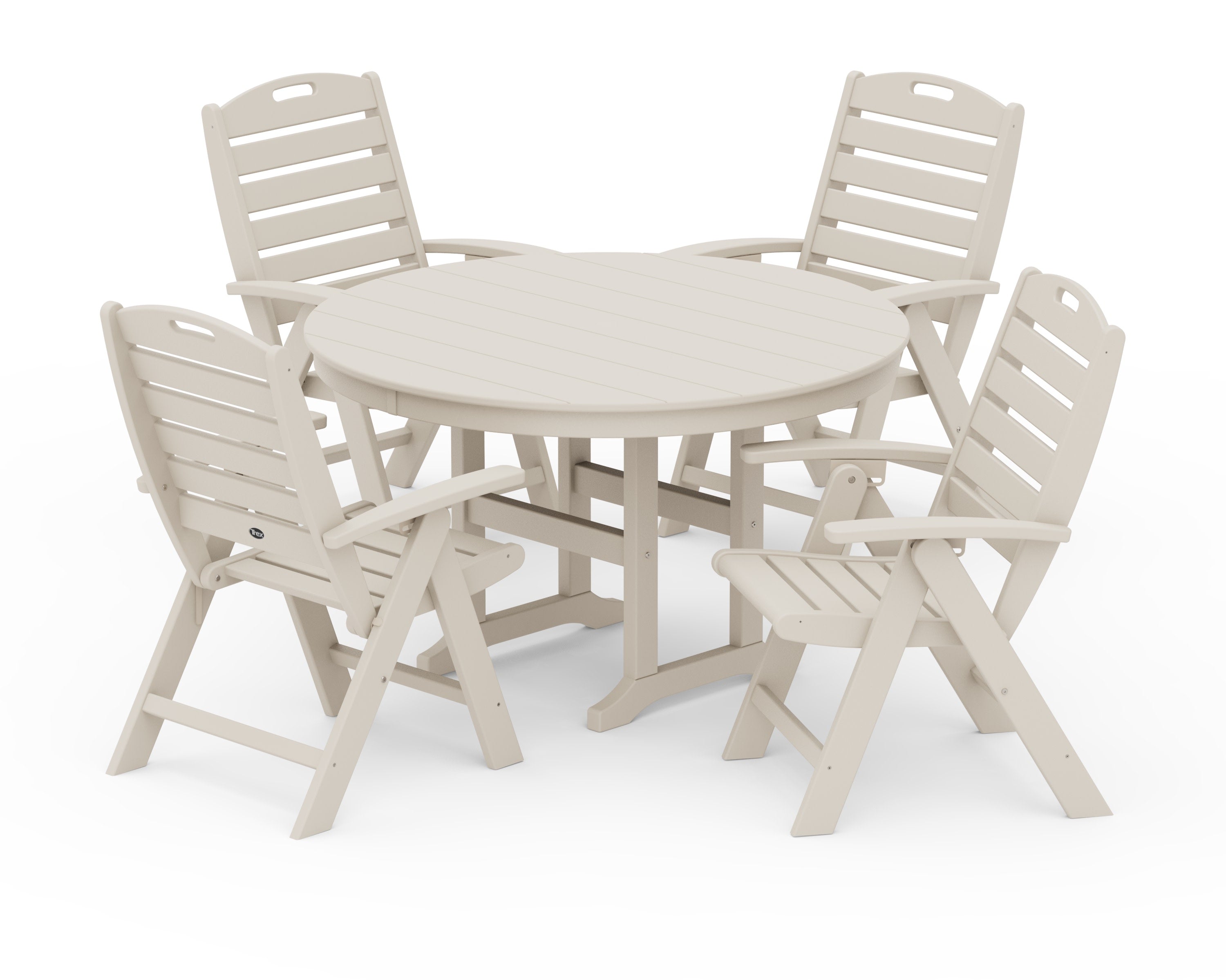 Yacht Club Highback 5-Piece Round Dining Set