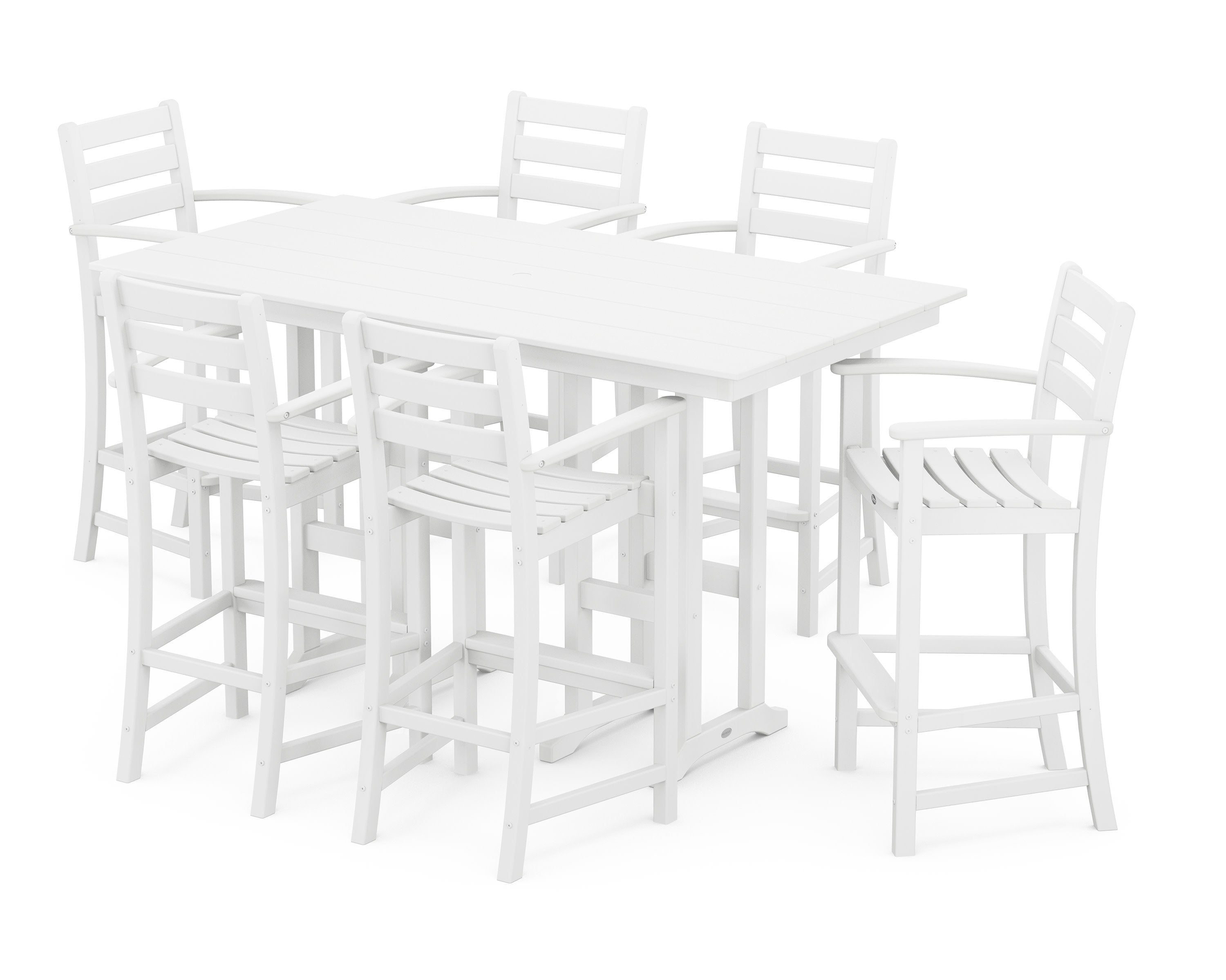 Monterey Bay 7-Piece Farmhouse Arm Chair Bar Set