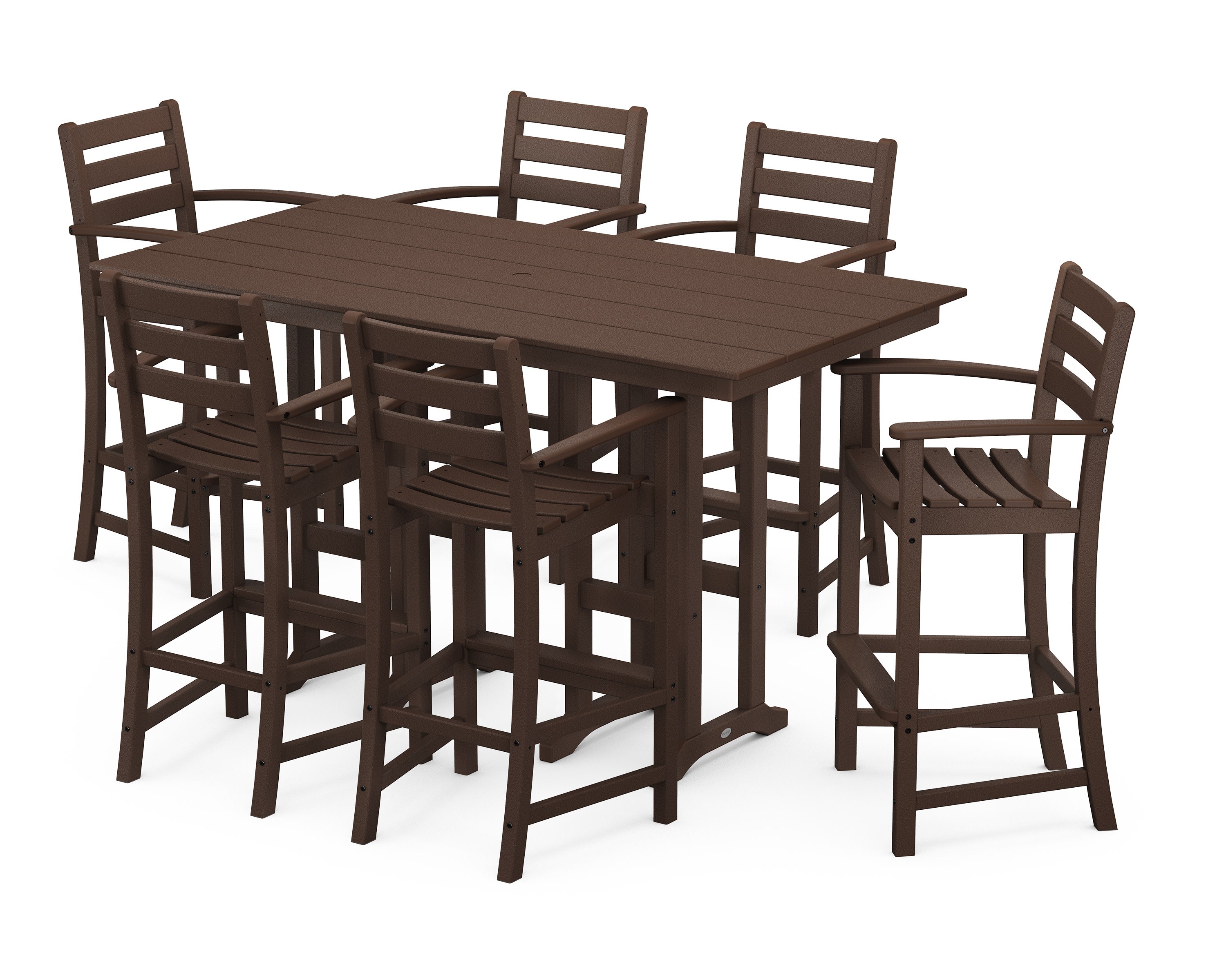 Monterey Bay 7-Piece Farmhouse Arm Chair Bar Set
