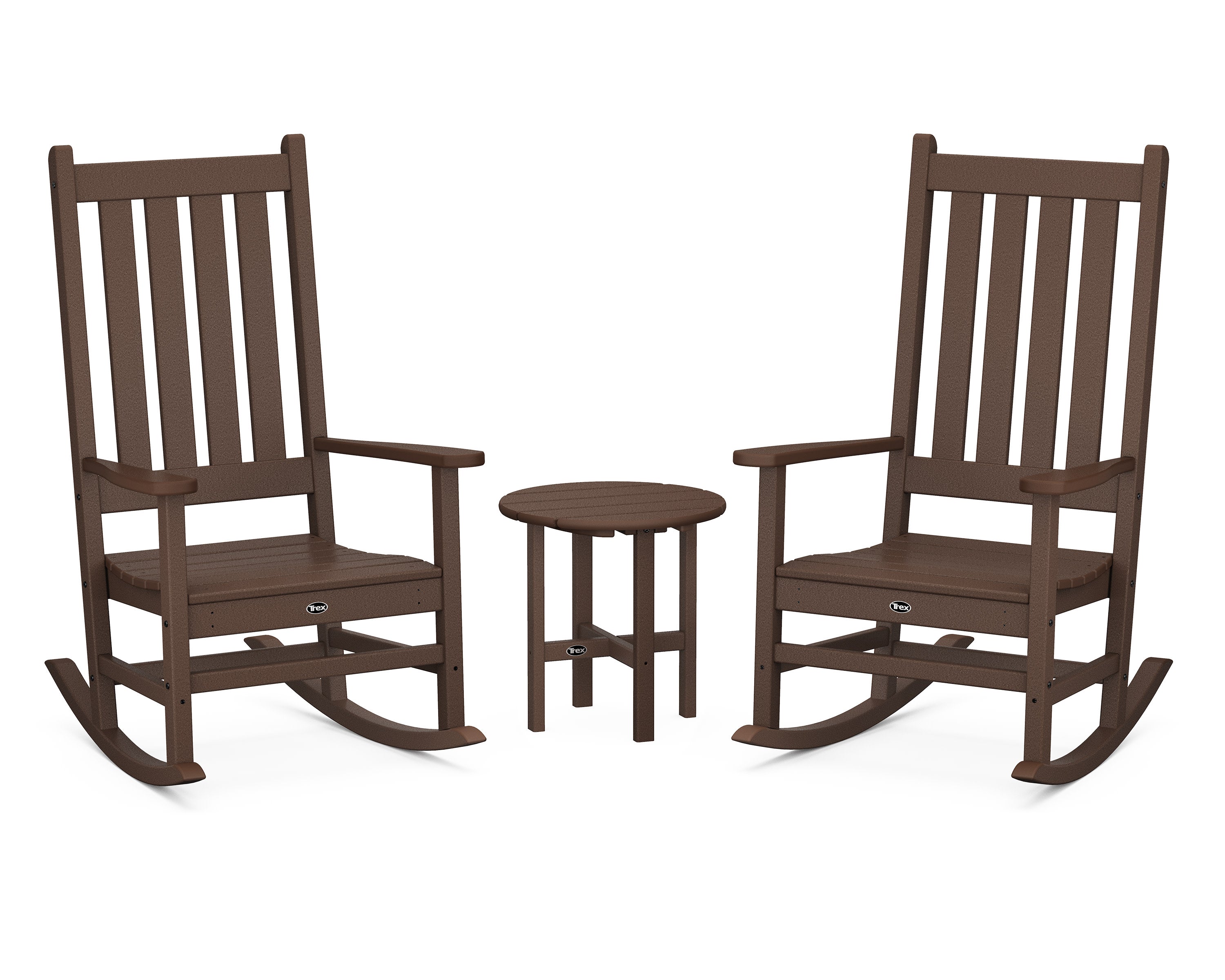 Cape Cod 3-Piece Porch Rocking Chair Set with Cape Cod Round 18" Side Table