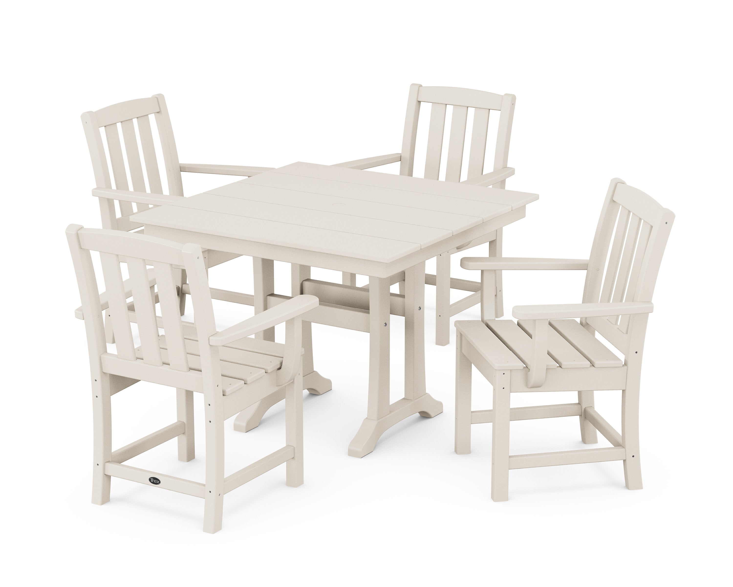 Cape Cod 5-Piece Farmhouse Dining Set with Trestle Legs