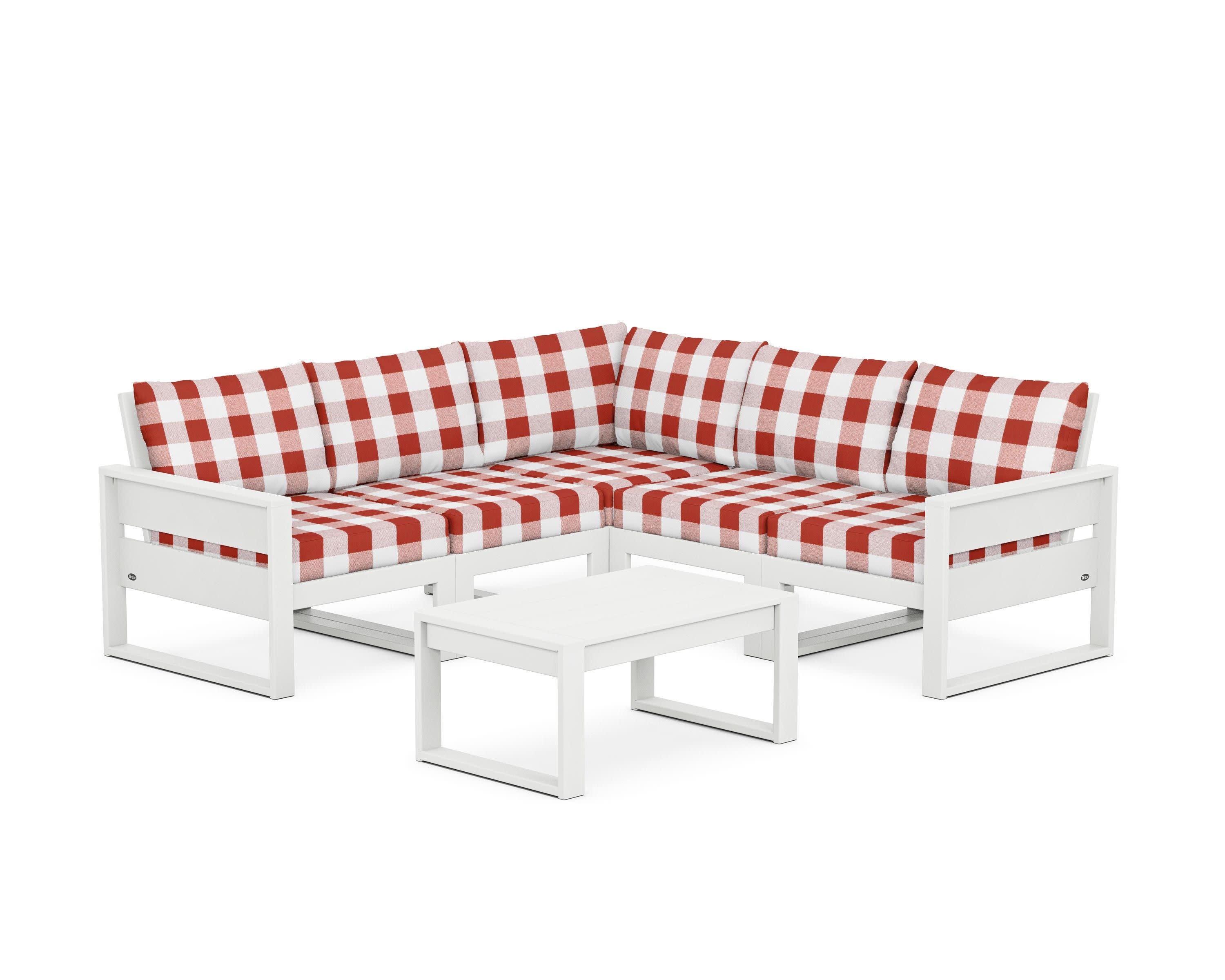 Eastport 6-Piece Deep Seating Sectional + Coffee Table Set - Thumbnail 4