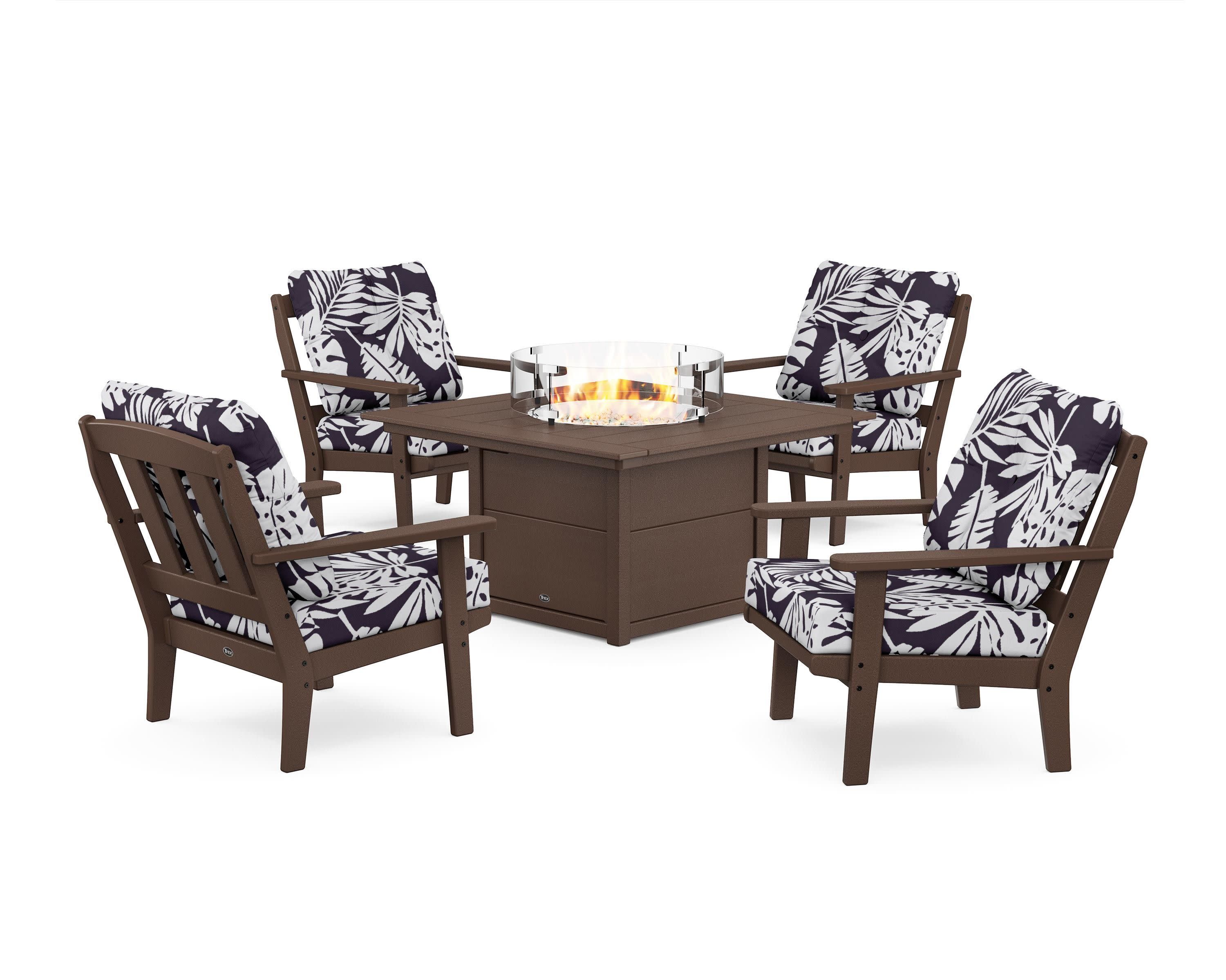 Trex Outdoor Furniture Cape Cod Seating Set with Fire Pit Table - Thumbnail 3