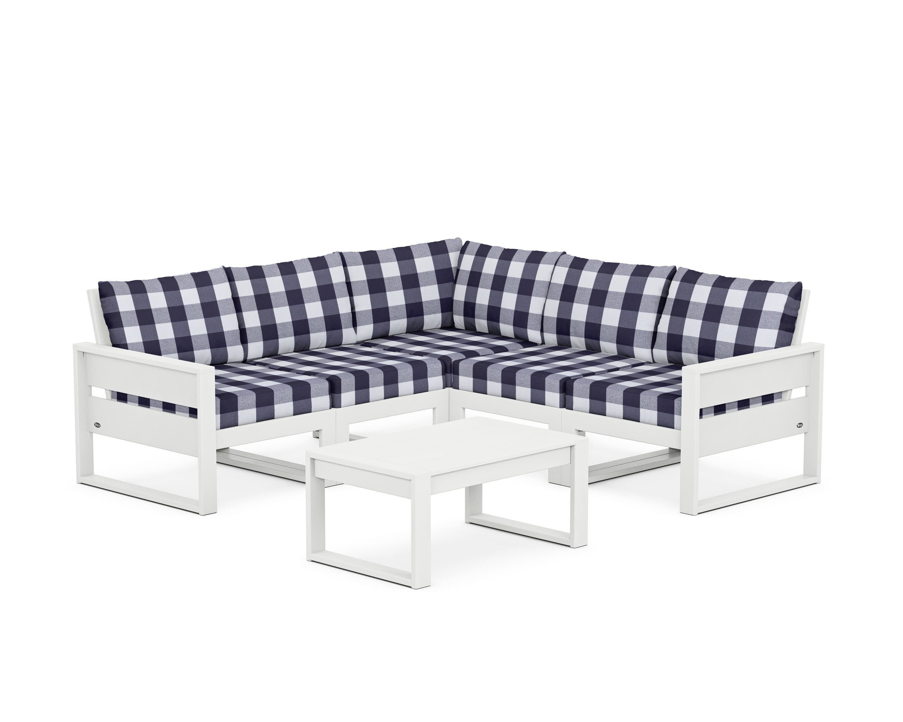 Eastport 6-Piece Deep Seating Sectional + Coffee Table Set - Thumbnail 3