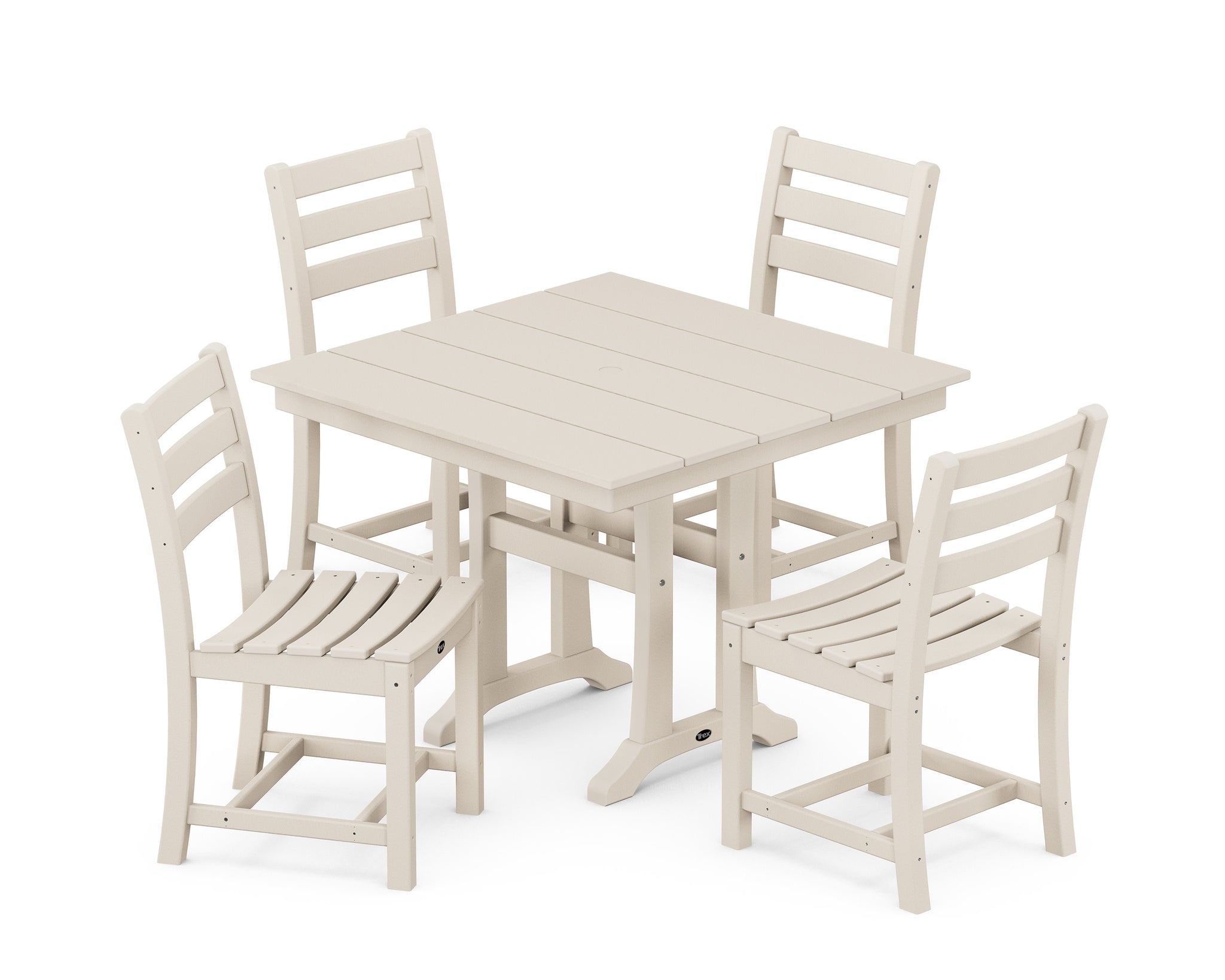 Monterey Bay 5-Piece Farmhouse Trestle Side Chair Dining Set