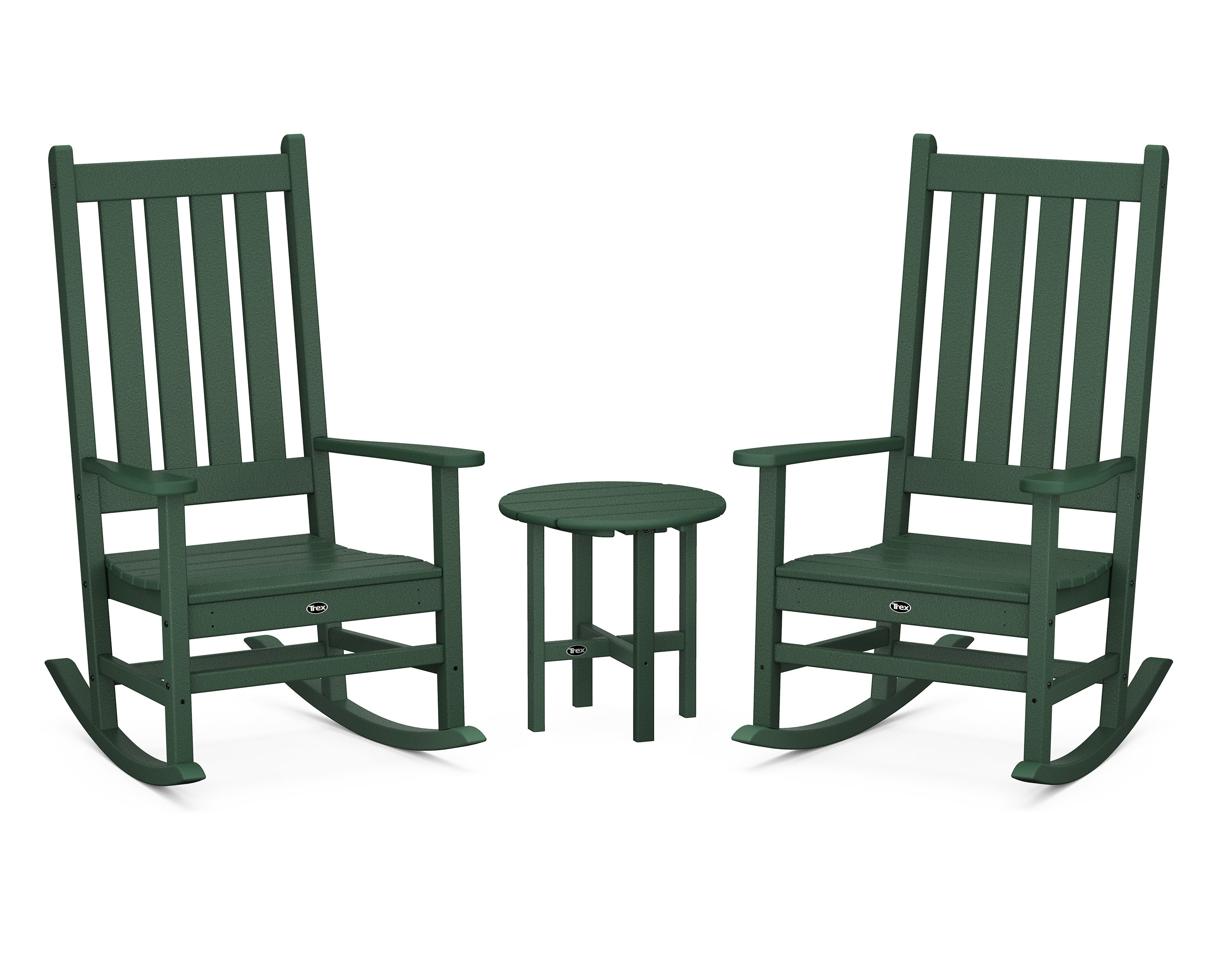 Cape Cod 3-Piece Porch Rocking Chair Set with Cape Cod Round 18" Side Table