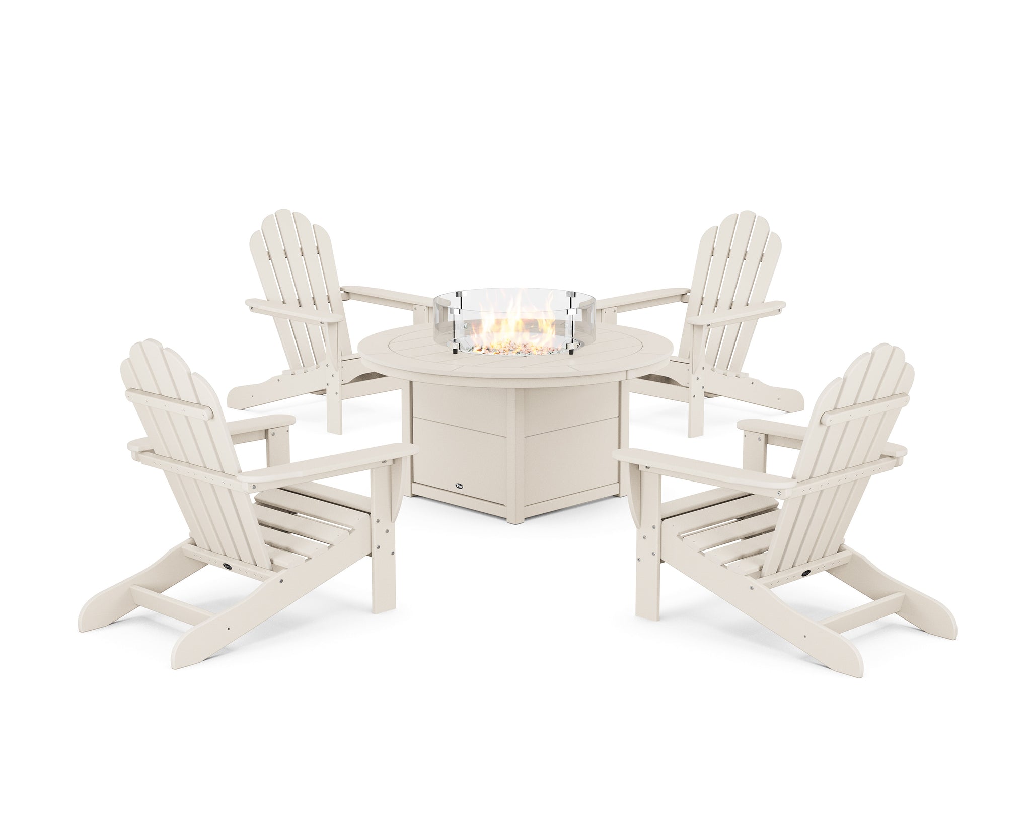 5-Piece Monterey Bay Adirondack Conversation Set with Fire Pit Table