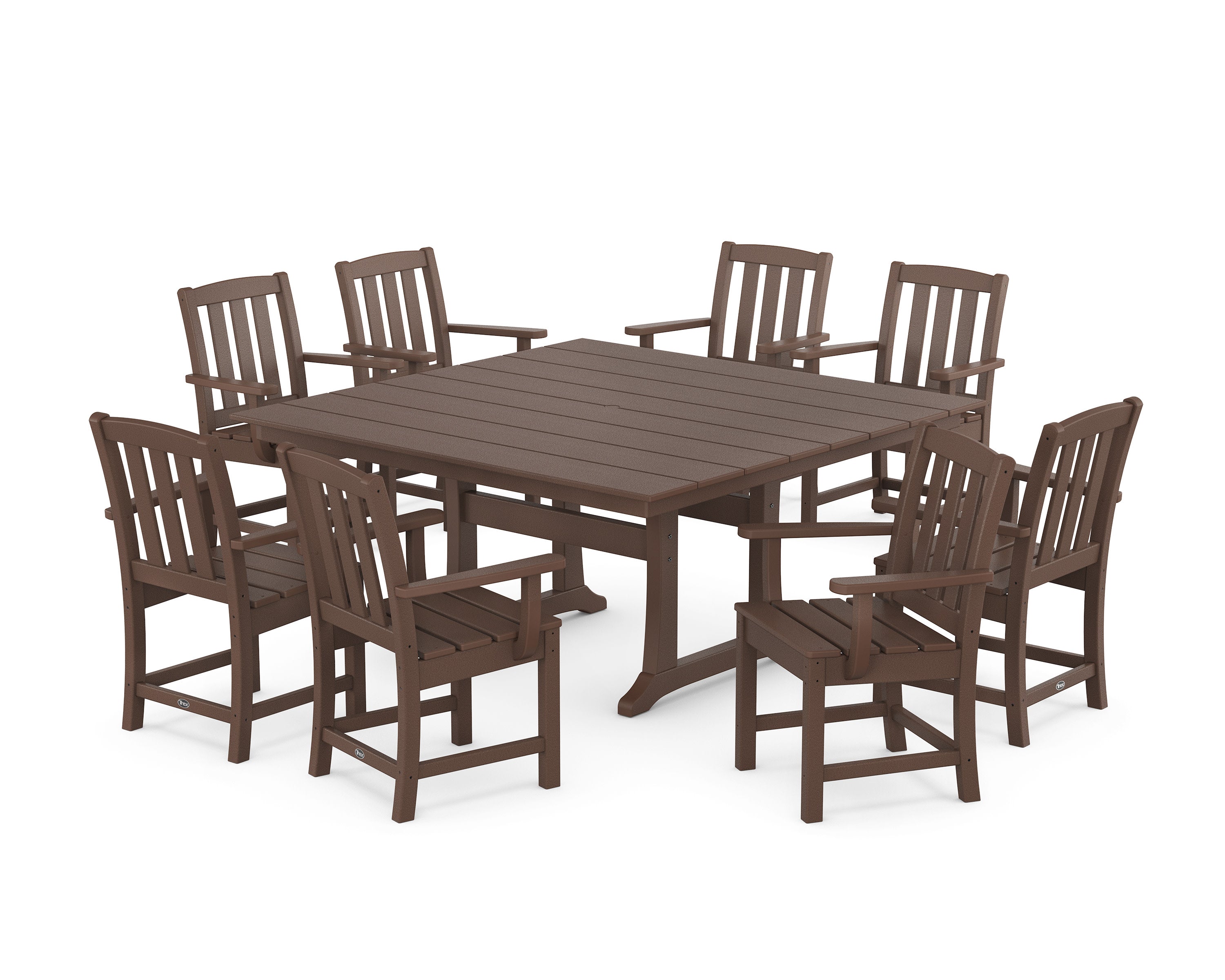 Cape Cod 9-Piece Square Farmhouse Dining Set with Trestle Legs