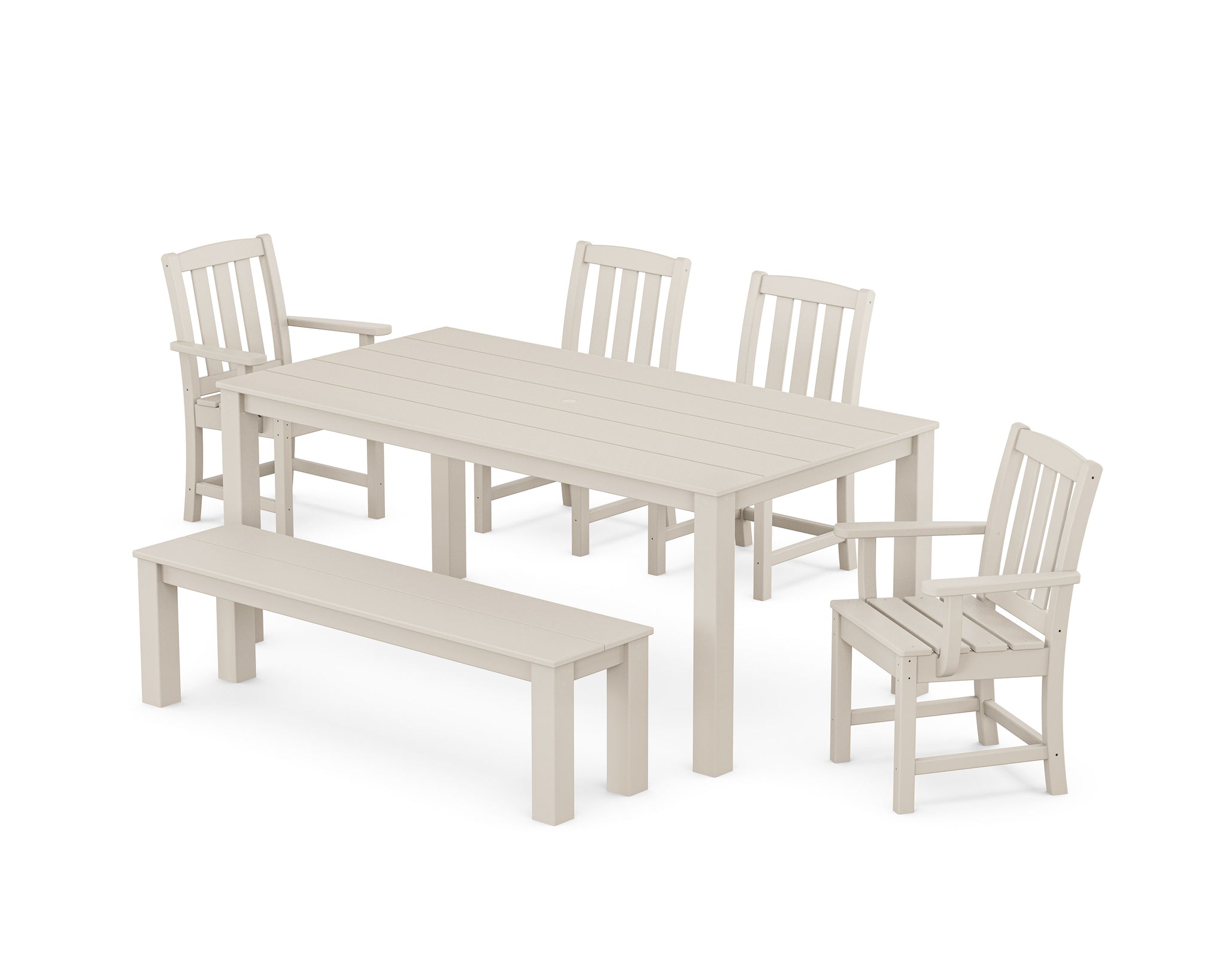 Cape Cod 6-Piece Parsons Dining Set with Bench
