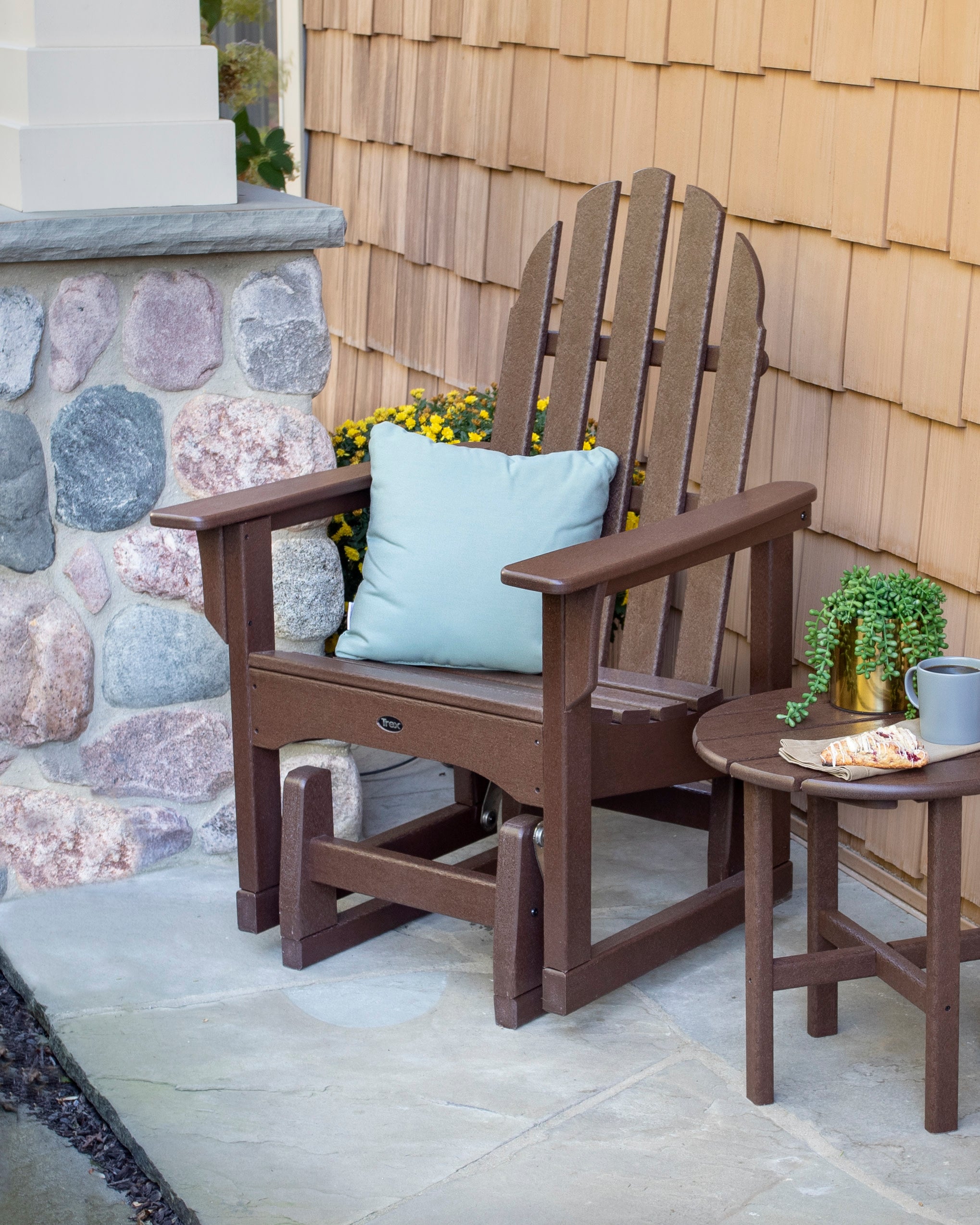 Trex Outdoor Furniture Cape Cod Adirondack Glider Chair - Thumbnail 2
