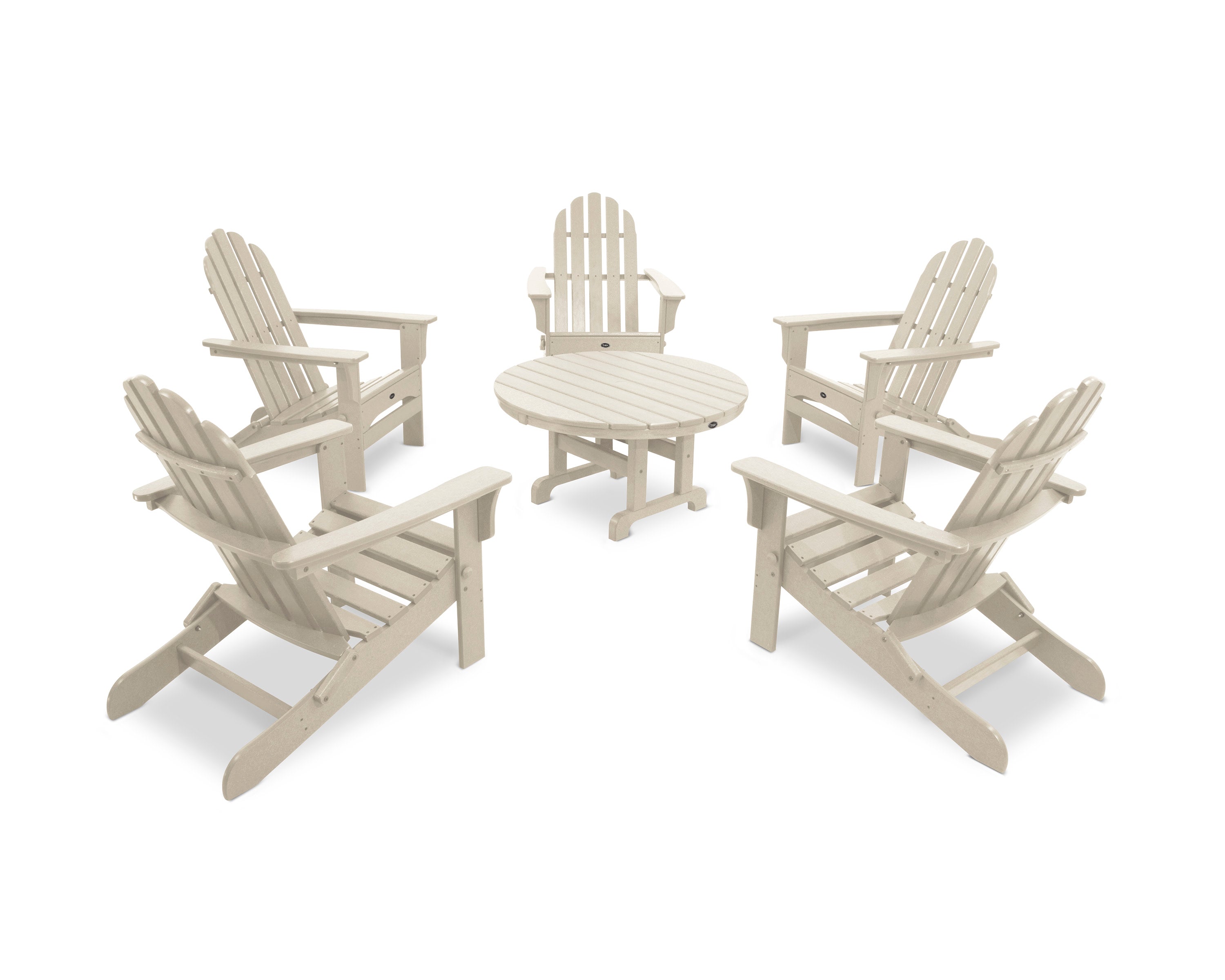 Cape Cod 6-Piece Folding Adirondack Conversation Set