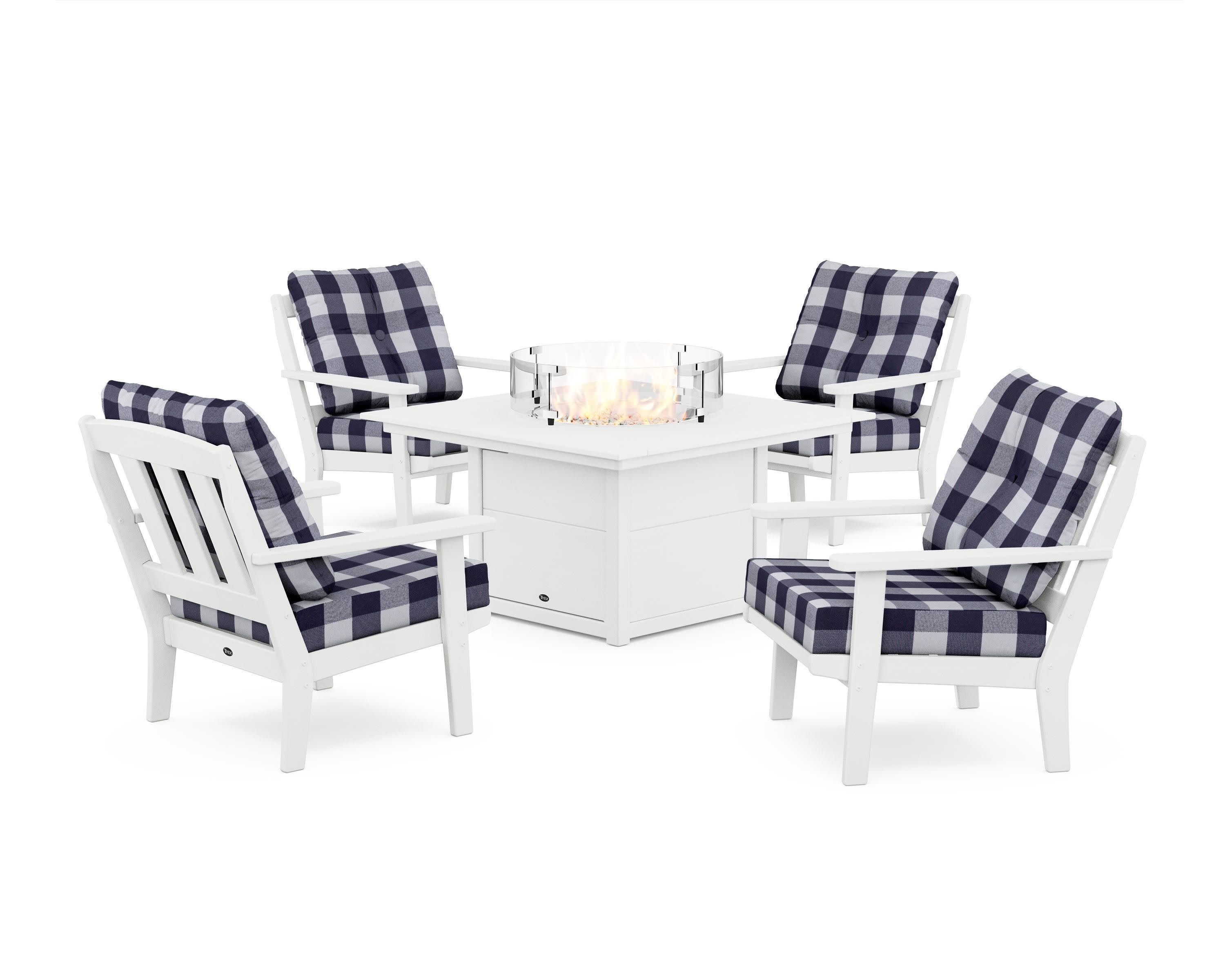 Cape Cod 5-Piece Deep Seating Set with Fire Pit Table - Thumbnail 3