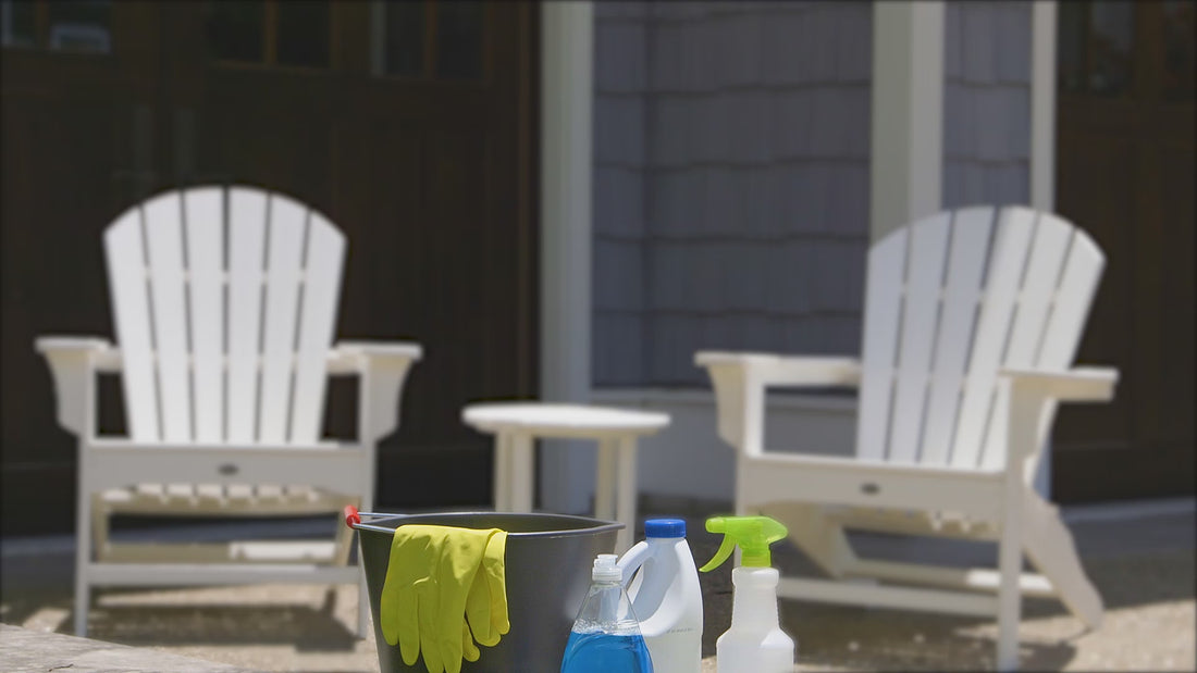 Different cleaning methods for Trex Outdoor Furniture are demonstrated.