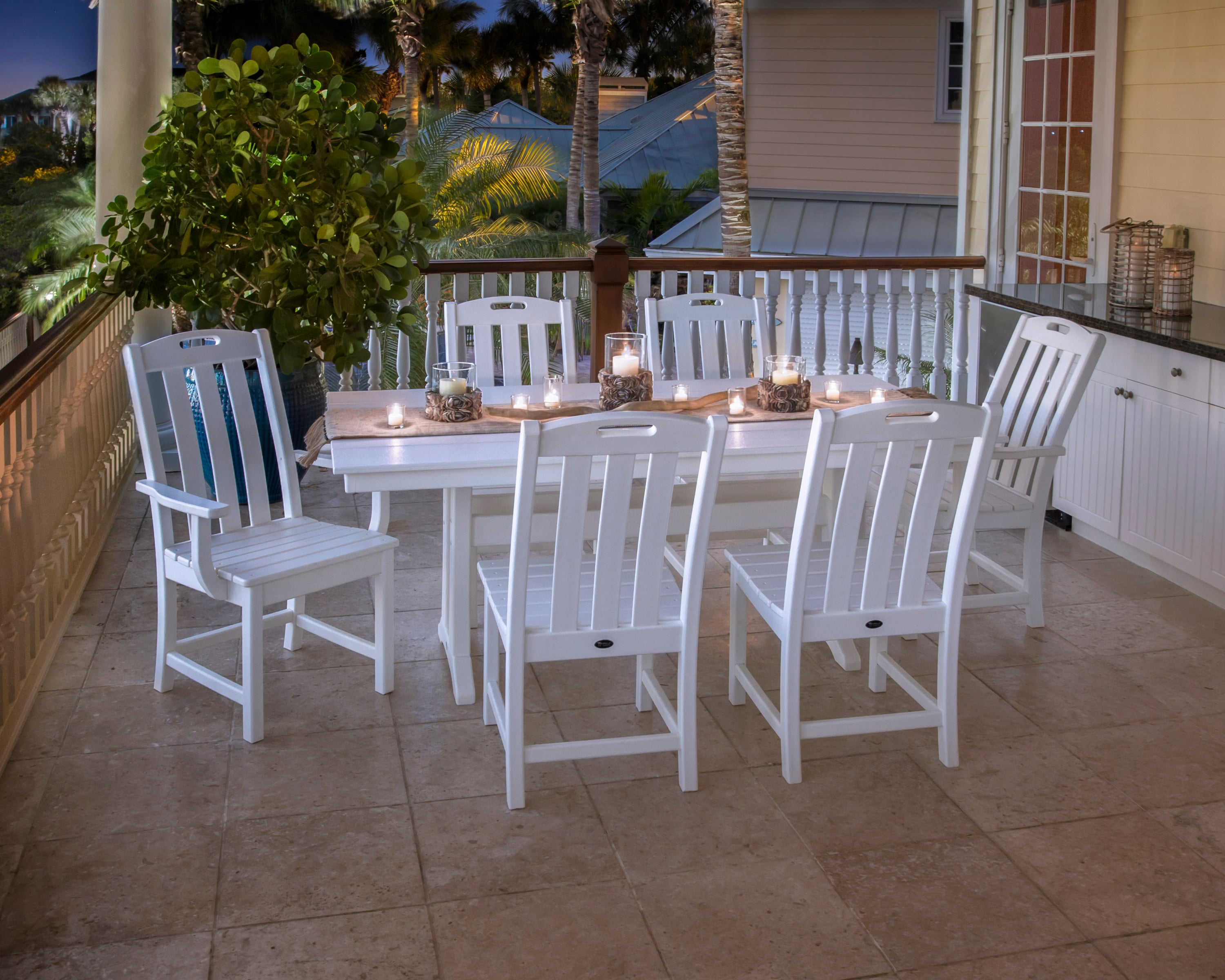 Yacht Club 7-Piece Farmhouse Trestle Dining Set