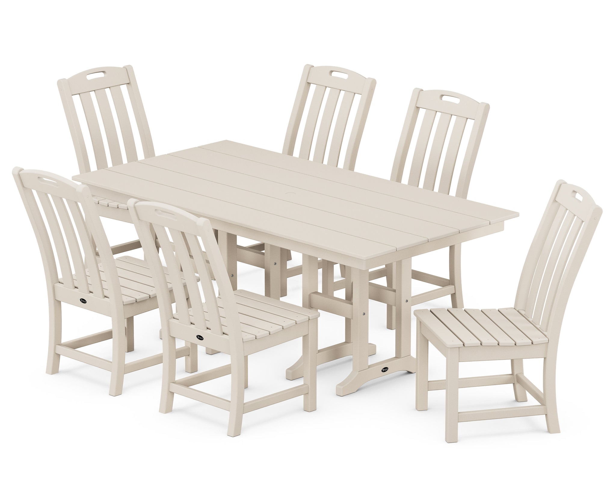 Yacht Club 7-Piece Farmhouse Side Chair Dining Set