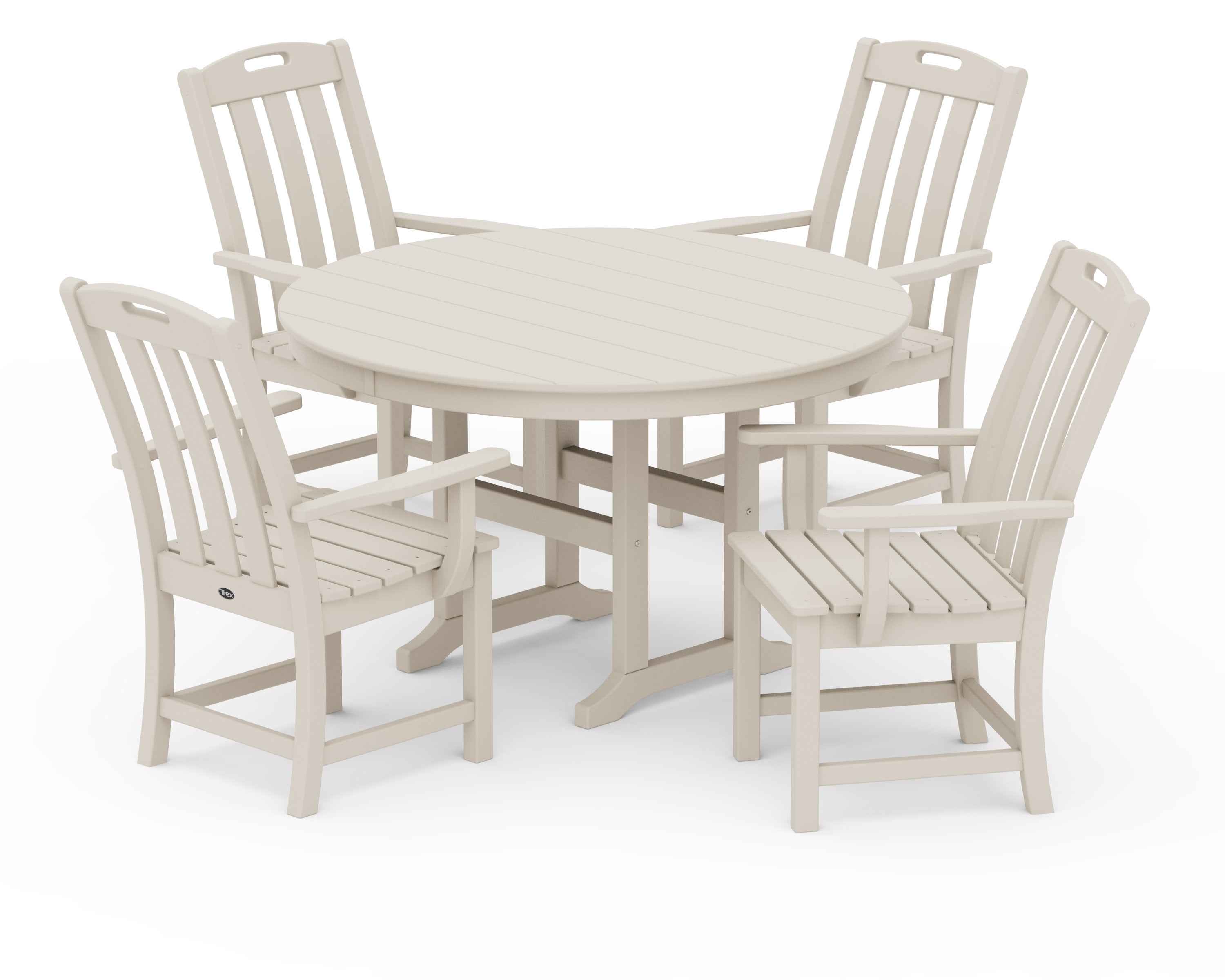 Yacht Club 5-Piece Round Arm Chair Dining Set