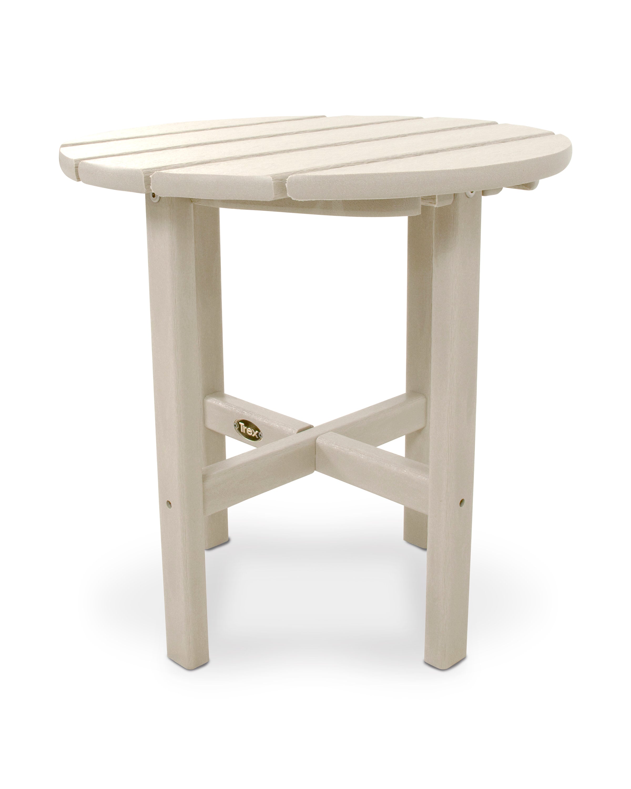 Trex Outdoor Furniture 18 In. White Cape Cod Classic Round Plastic Outdoor Patio Side Table - Thumbnail 3